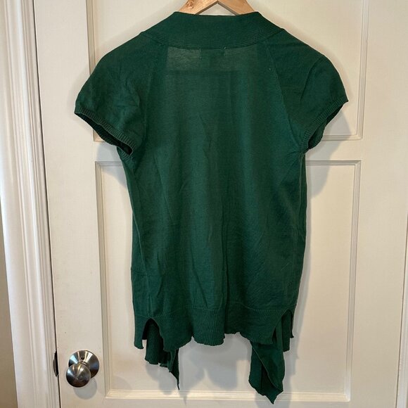 SALE 2/15 silence + noise - Open Front, Short Sleeve Cardigan, Green, Size Small - Picture 2 of 6